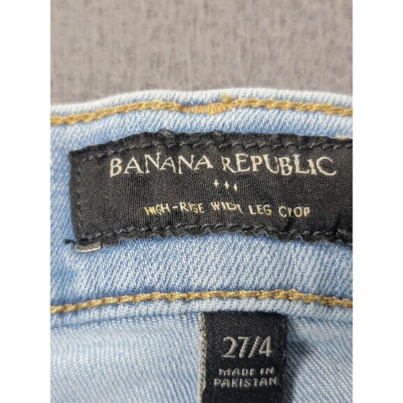 Banana Republic Jeans Womens 27/4 Light Wash High-Rise Wide Leg Crop Denim - Picture 9 of 12